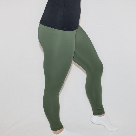 NEW ABS2B Fitness Army Green athletic Workout Leggings - Picture 3 of 3